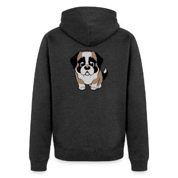 Chien Saint-Bernard - Veste à capuche bio Premium Unisexe - anthracite chiné - Dos - Nico (187cm)