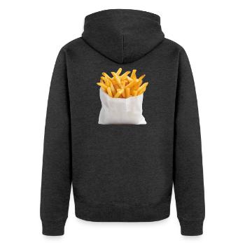 Frites Sac de restauration rapide - Veste à capuche bio Premium Unisexe - anthracite chiné - Dos - Nico (187cm)