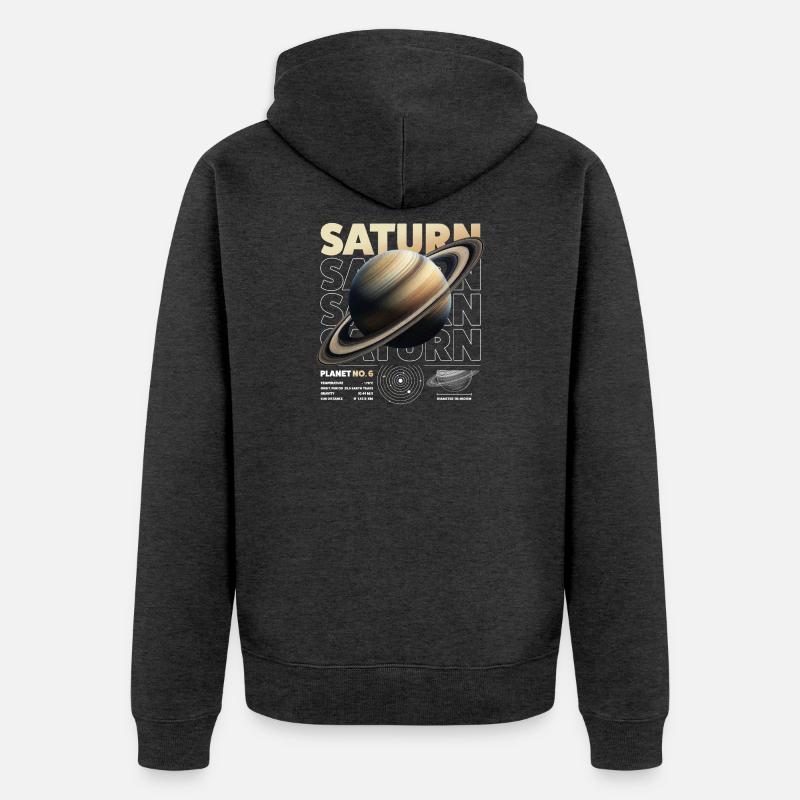 Détails de la Saturne - Veste à capuche bio Premium Unisexe - anthracite chiné