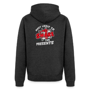 Le plus susceptible de secouer les cadeaux Noël Fun - Veste à capuche bio Premium Unisexe - anthracite chiné - Dos - Nico (187cm)