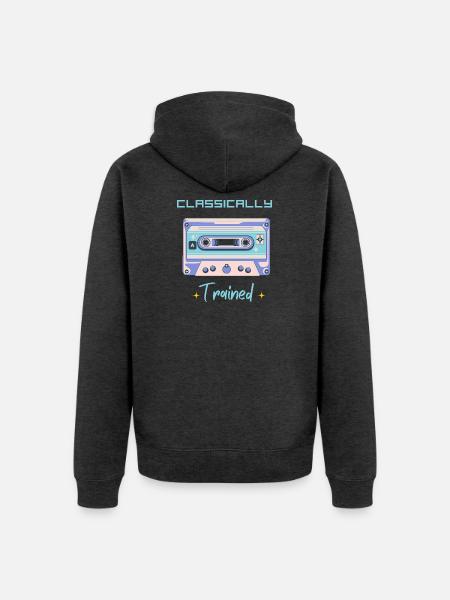 Klassisch ausgebildete Musik Retro-Kassette - Unisex Premium Bio Zip Hoodie - Anthrazit meliert