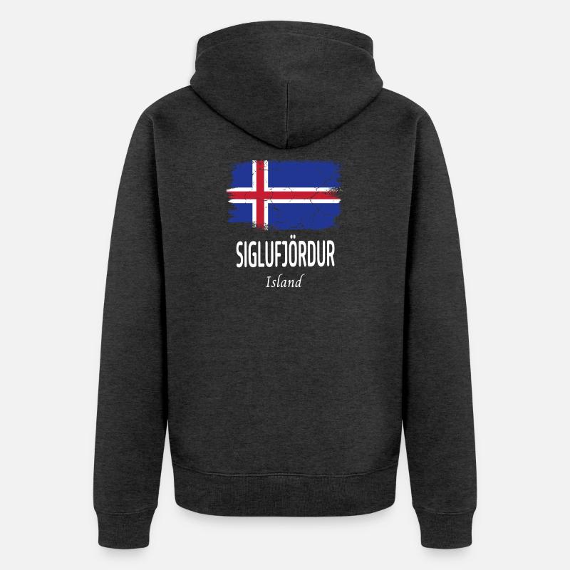 Siglufjördur - Veste à capuche bio Premium Unisexe - anthracite chiné