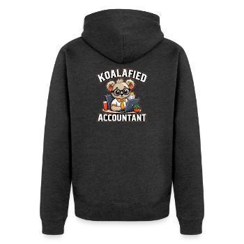 Süßer Koalafied Buchhalter, CPA, Steuerbuchhalterin Kunst - Unisex Premium Bio Zip Hoodie - Anthrazit meliert - Hinten - Nico (187cm)