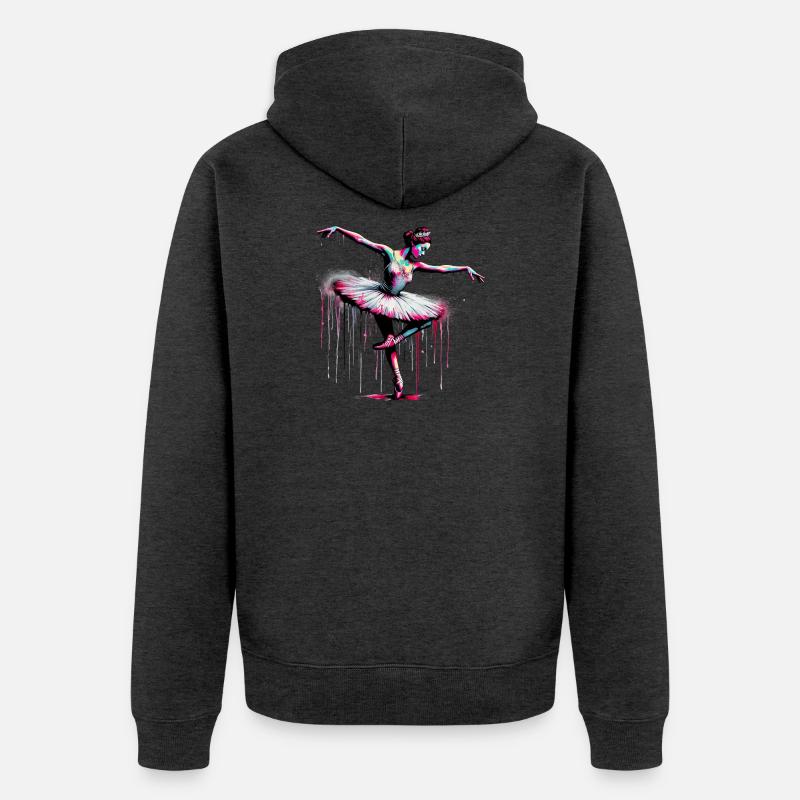 Danseuse de ballet avec tutu - Veste à capuche bio Premium Unisexe - anthracite chiné