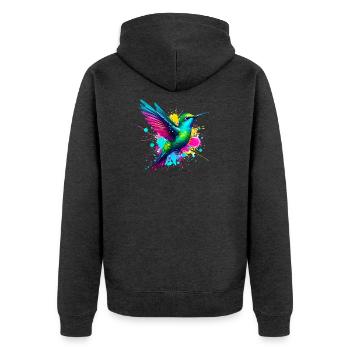 Colibri - Veste à capuche bio Premium Unisexe - anthracite chiné - Dos - Nico (187cm)