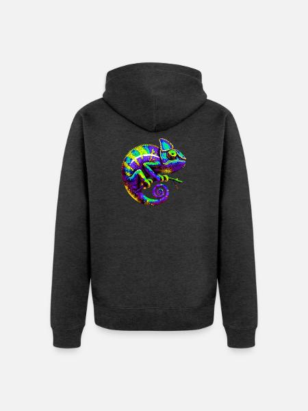 Chameleon - Unisex Premium Organic Zip Hoodie - heather anthracite