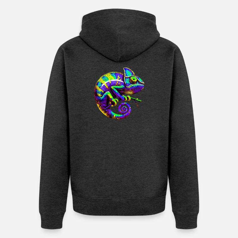 Chamäleon - Unisex Premium Bio Zip Hoodie - Anthrazit meliert