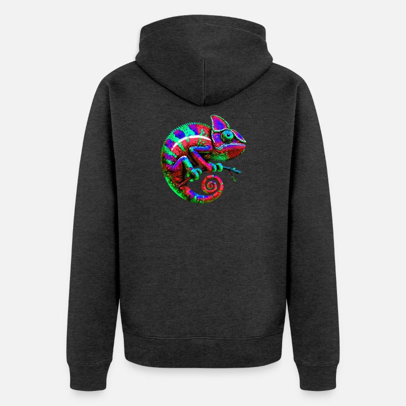 Chamäleon - Unisex Premium Bio Zip Hoodie - Anthrazit meliert
