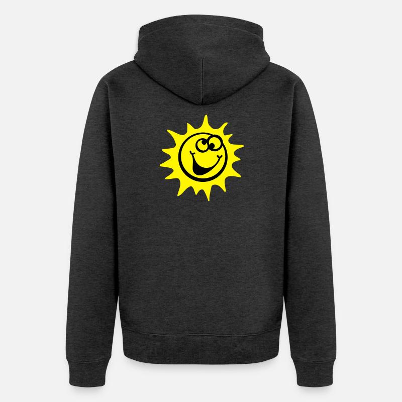 soleil 2c style de bande dessinée - Veste à capuche bio Premium Unisexe - anthracite chiné