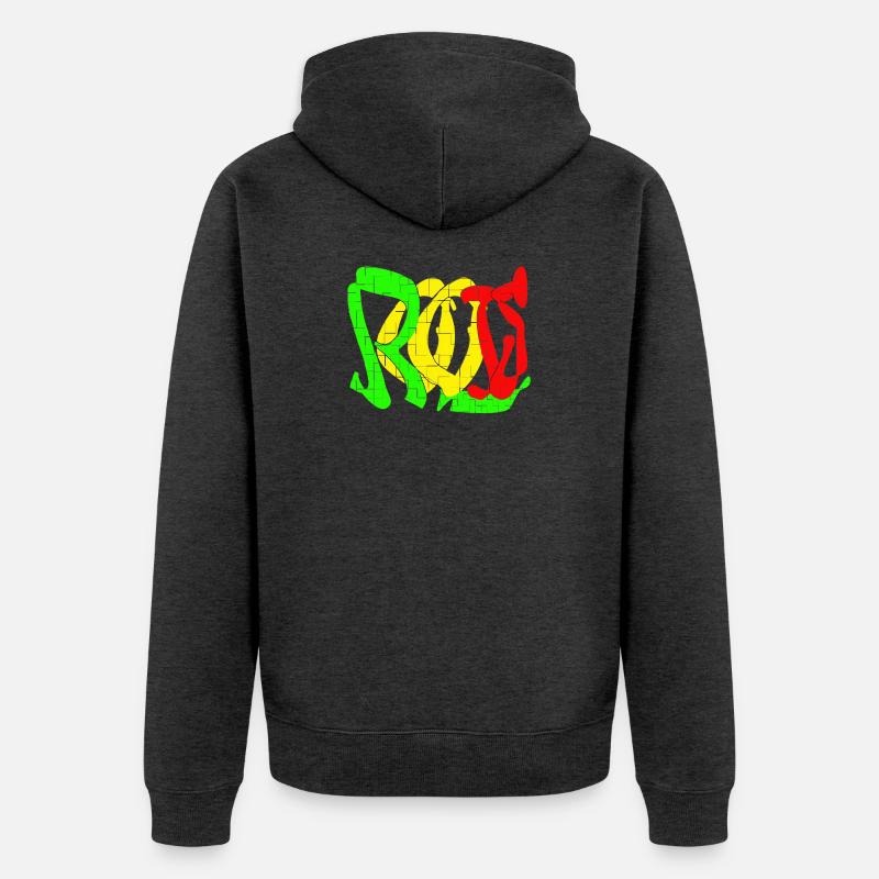 Motif de blocs de couleur Rasta - Veste à capuche bio Premium Unisexe - anthracite chiné
