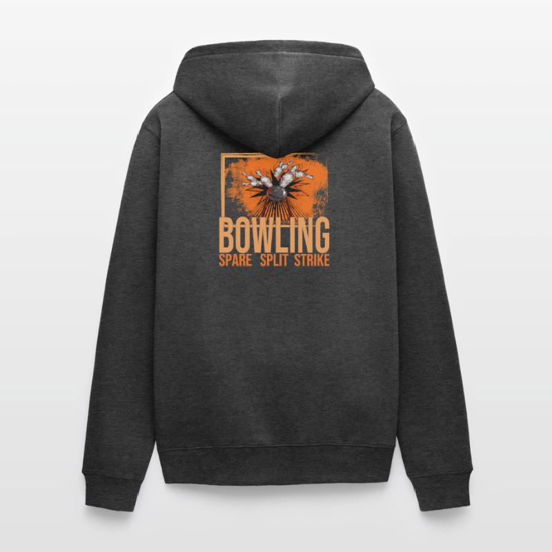 Bowling - Spare - Split - Strike Unisex Premium Bio Zip Hoodie