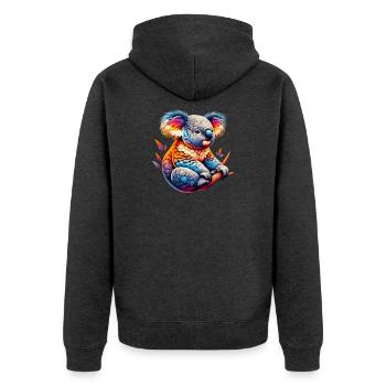 Koala - Unisex Premium Organic Zip Hoodie - heather anthracite - Back - Nico (187cm)