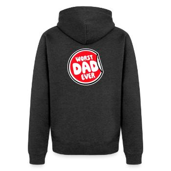 Le pire papa de tous les temps Drôle Sarcastique Papa pour la fête des pères - Veste à capuche bio Premium Unisexe - anthracite chiné - Dos - Nico (187cm)