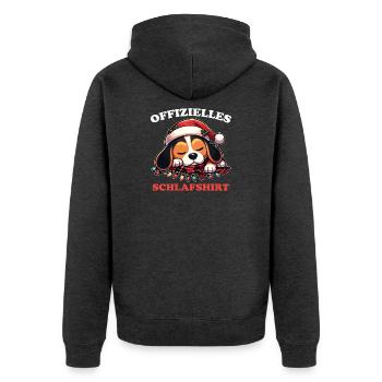 Chemise de nuit officielle de Noël Beagle - Veste à capuche bio Premium Unisexe - anthracite chiné - Dos - Nico (187cm)