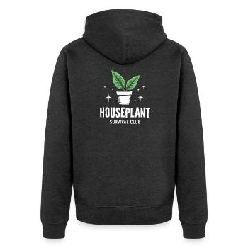 Plantes du Club de Survie des plantes d’intérieur - Veste à capuche bio Premium Unisexe - anthracite chiné - Dos - Nico (187cm)