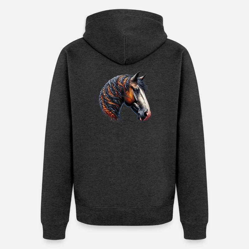 Cheval - Veste à capuche bio Premium Unisexe - anthracite chiné