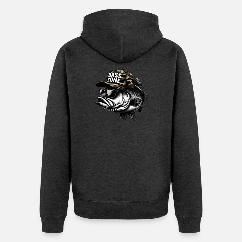Zone de bar rayé - Veste à capuche bio Premium Unisexe - anthracite chiné