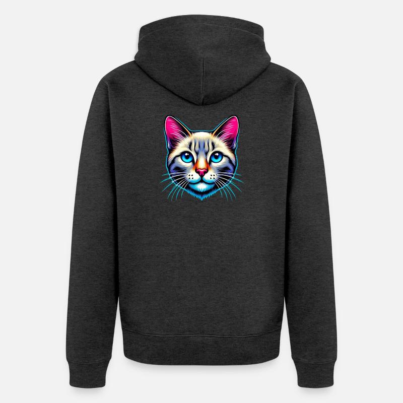 Chat - Veste à capuche bio Premium Unisexe - anthracite chiné