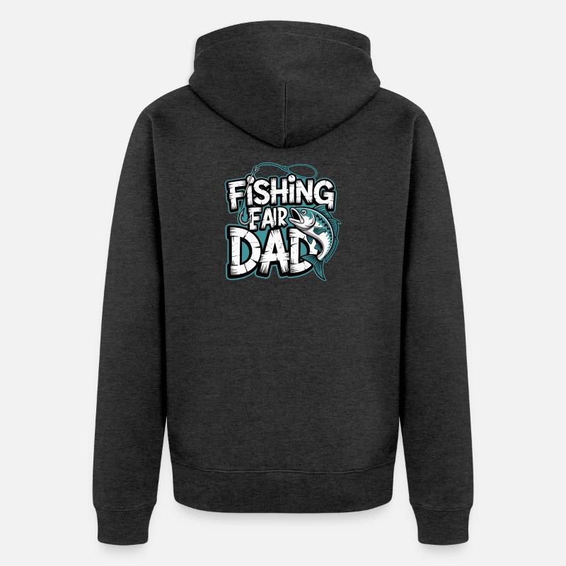 Pêcheur papa Comic Tee - Veste à capuche bio Premium Unisexe - anthracite chiné