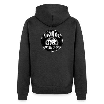Transformez les monstres et les fantômes en amis. - Veste à capuche bio Premium Unisexe - anthracite chiné - Dos - Nico (187cm)