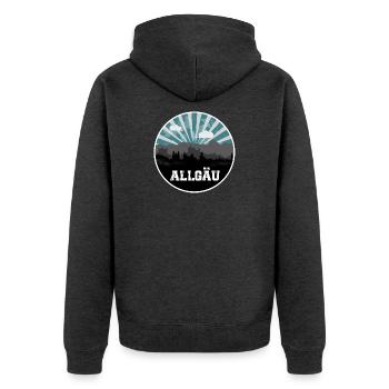 Allgäu Blue Hour Skyline - Unisex Premium Organic Zip Hoodie - heather anthracite - Back - Nico (187cm)