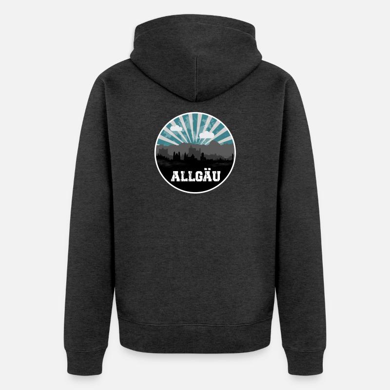 Allgäu Blue Hour Skyline - Unisex Premium Bio Zip Hoodie - Anthrazit meliert