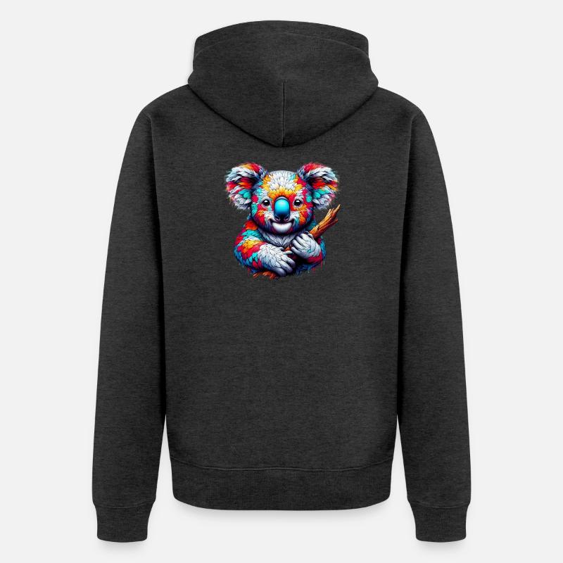 Koala - Veste à capuche bio Premium Unisexe - anthracite chiné