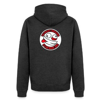 You Wouldn't Understand It's An Inside Joke Spruch - Unisex Premium Bio Zip Hoodie - Anthrazit meliert - Hinten - Nico (187cm)