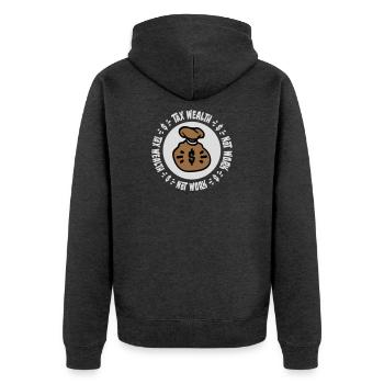 Impôt, richesse et non travail, politique progressiste, économie - Veste à capuche bio Premium Unisexe - anthracite chiné - Dos - Nico (187cm)