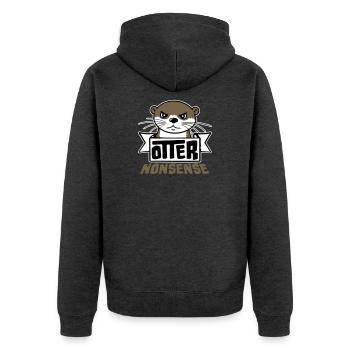 Otter Nonsense Lustig Wortspiel Otter Liebe Spruch - Unisex Premium Bio Zip Hoodie - Anthrazit meliert - Hinten - Nico (187cm)