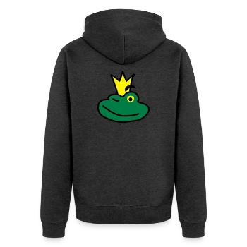 Le Prince - Veste à capuche bio Premium Unisexe - anthracite chiné - Dos - Nico (187cm)