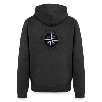 Compass nautique - Veste à capuche bio Premium Unisexe - anthracite chiné - Dos - Nico (187cm)