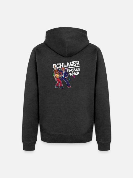 Schlager Party Feiern Tanzen Schlagerparty Musik - Unisex Premium Bio Zip Hoodie - Anthrazit meliert