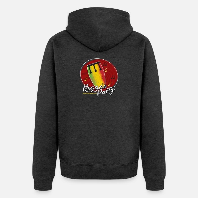 Fête Reggae Drum Tee - Veste à capuche bio Premium Unisexe - anthracite chiné