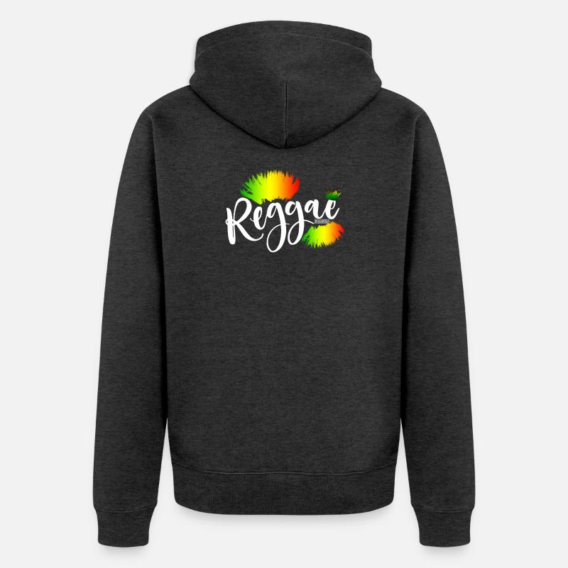 Reggae Rainbow Splash - Veste à capuche bio Premium Unisexe - anthracite chiné
