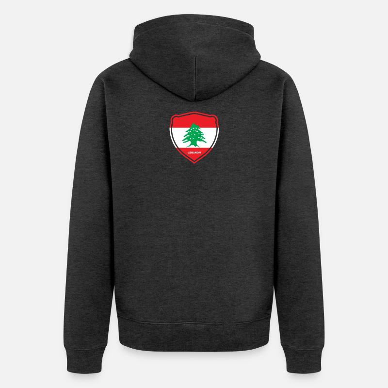 Libanon Beirut Libanese Libanesin Libanesisch LBN - Unisex Premium Bio Zip Hoodie - Anthrazit meliert