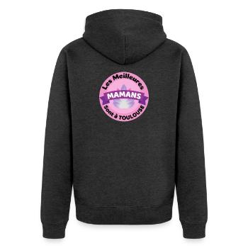 Les meilleures Mamans sont à Toulouse - Veste à capuche bio Premium Unisexe - anthracite chiné - Dos - Nico (187cm)