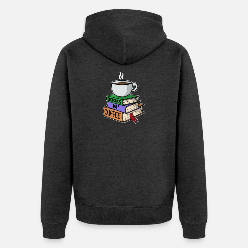 Kaffeetrinker Milchkaffee Kaffee Trinken Statement - Unisex Premium Bio Zip Hoodie - Anthrazit meliert