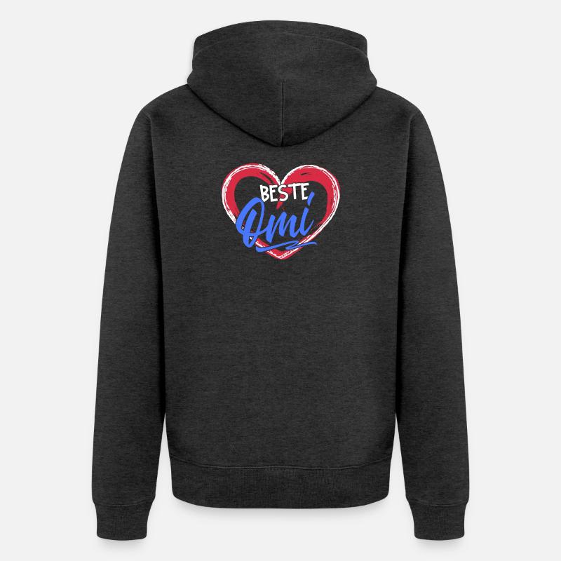 Großmama Glückwunsc Statement Beste Oma Großmutter - Unisex Premium Bio Zip Hoodie - Anthrazit meliert