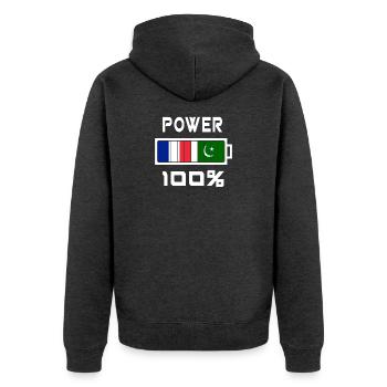 Pakistan and France are in power - Unisex Premium Organic Zip Hoodie - heather anthracite - Back - Nico (187cm)