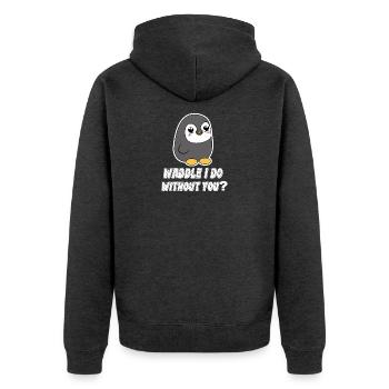 Penguin Animal Bird Déclaration Zoo des oiseaux de mer - Veste à capuche bio Premium Unisexe - anthracite chiné - Dos - Nico (187cm)