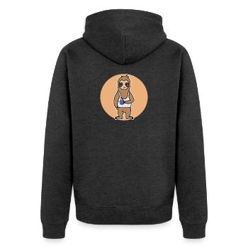 Late Riser Animal Sloth Jungle Tired Zoo - Unisex Premium Organic Zip Hoodie - heather anthracite - Back - Nico (187cm)
