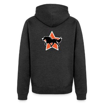 Haflinger Galopp Chevaux islandais Trot Étalon Chevaux - Veste à capuche bio Premium Unisexe - anthracite chiné - Dos - Nico (187cm)