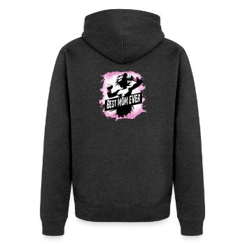 Mother, Mother's Day, Best Mom Ever - Unisex Premium Organic Zip Hoodie - heather anthracite - Back - Nico (187cm)
