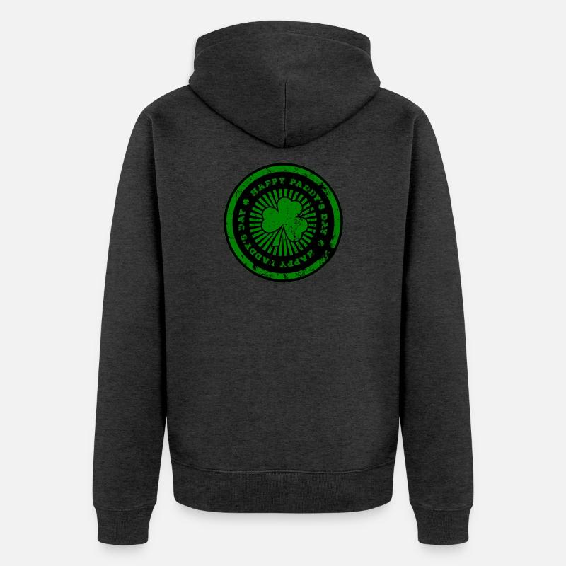 Empreinte verte de la Saint-Patrick - Veste à capuche bio Premium Unisexe - anthracite chiné