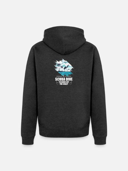 Scuba Diver Spearfishing Design - Unisex Premium Organic Zip Hoodie - heather anthracite