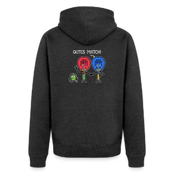 Schläger Padelteam Spieler Padel Bälle Statement - Unisex Premium Bio Zip Hoodie - Anthrazit meliert - Hinten - Nico (187cm)
