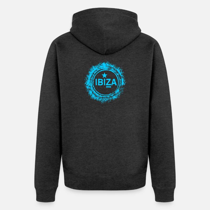 Conception de l’eau d’Ibiza avec étoile - Veste à capuche bio Premium Unisexe - anthracite chiné