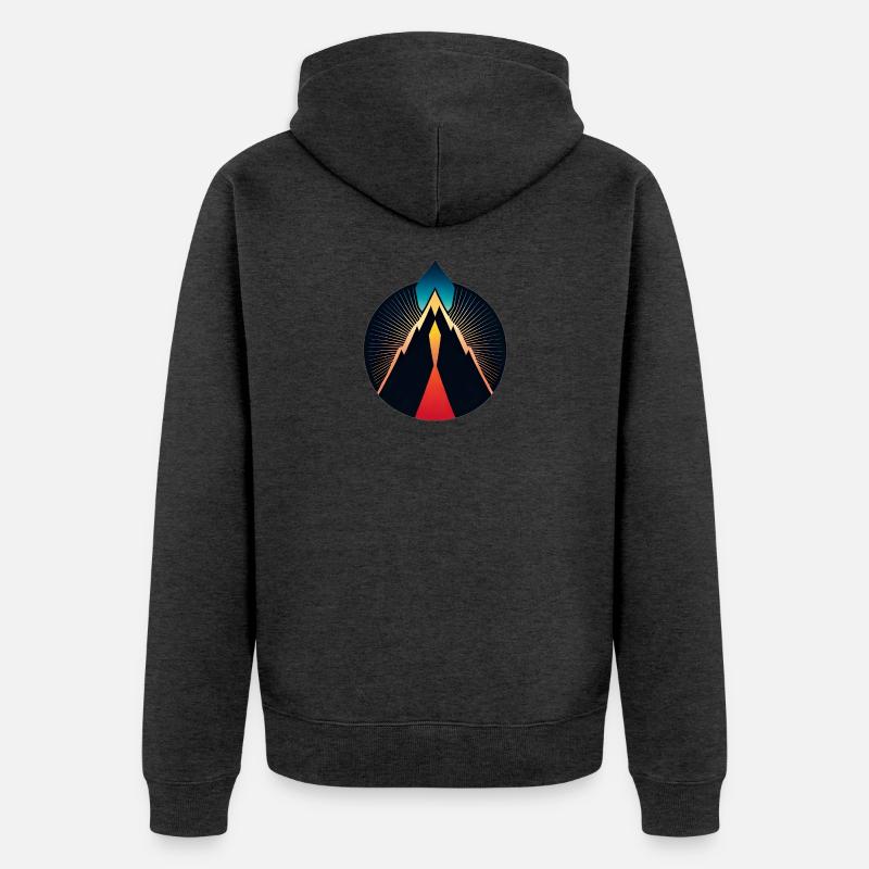 Vulkan Logo - Unisex Premium Bio Zip Hoodie - Anthrazit meliert