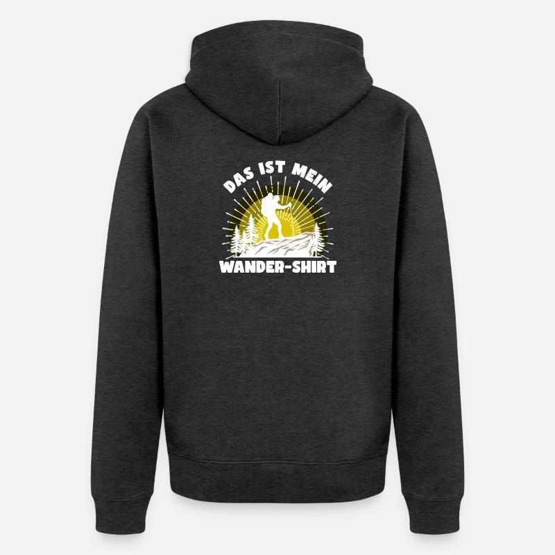 Wandern Statement Bergsteigen Klettern Statement - Unisex Premium Bio Zip Hoodie - Anthrazit meliert
